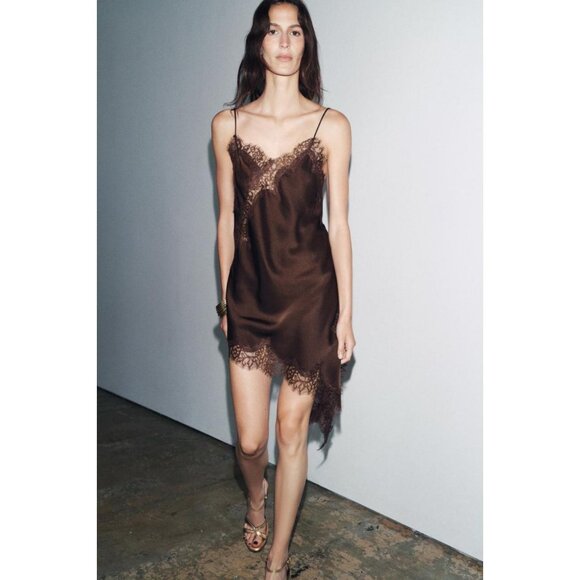 ZARA ASYMMETRIC LACE DRESS ZW COLLECTION - Picture 1 of 9